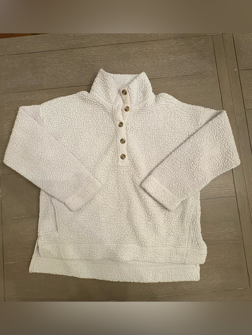 aerie Sherpa Quarter-button pullover